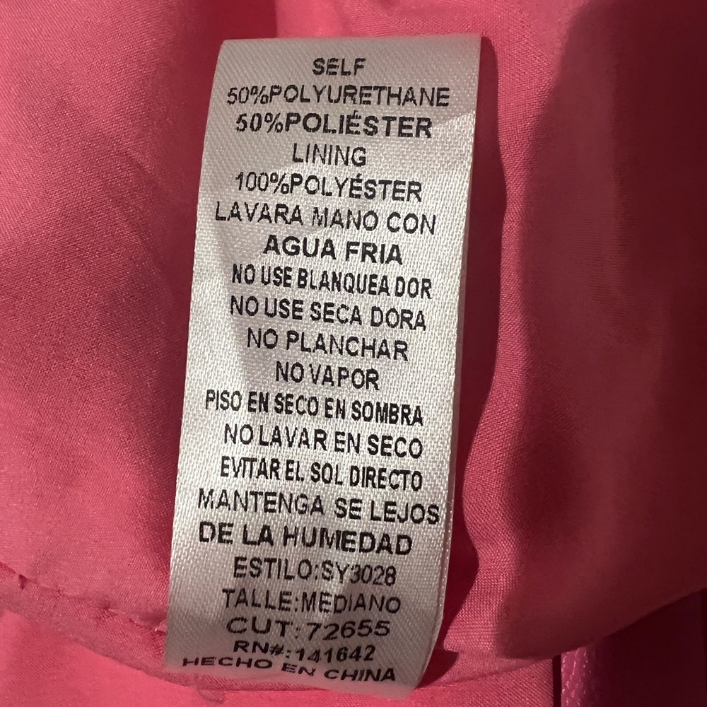 She + Sky Womens Oversized Faded Faux Leather Blazer Jacket Size Medium Hot Pink - Picture 4 of 5